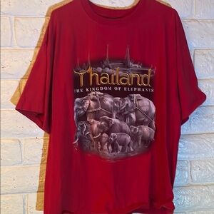 Red Thailand Elephant Graphic T-Shirt
